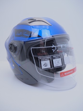 Шлем мото HIZER B208 blue/black (16515919542153)