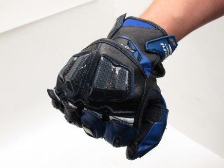 Перчатки кожаные Taichi RST355 black/blue (15917134222488)