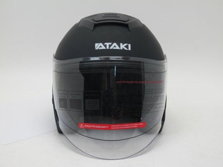 Шлем (открытый со стеклом) Ataki JK526 Solid черный матовый (16044216959197)