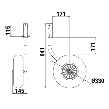 Комплект колес транцевых быстросъёмных для НЛ усиленных 330 мм Zn (16053551877879)