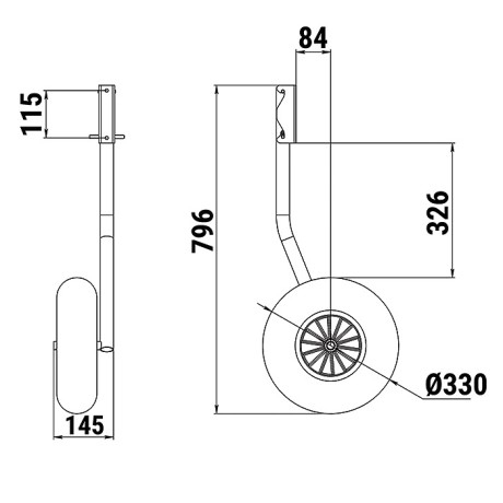 Комплект колес транцевых быстросъёмных для НЛ типа "Солар" (260 мм) (16053553301386)