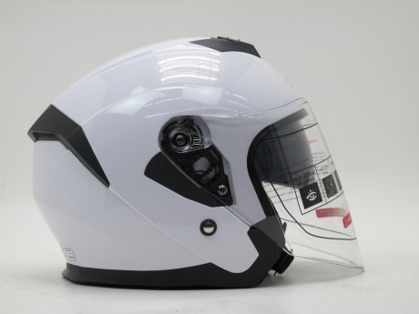 Шлем (открытый со стеклом) Ataki JK526 Solid белый глянцевый (16081325833749)
