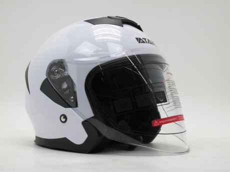 Шлем (открытый со стеклом) Ataki JK526 Solid белый глянцевый (16081325837747)