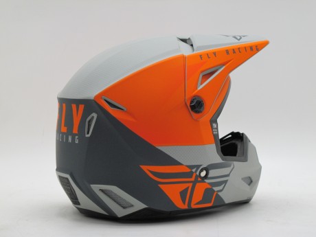 Шлем детский кроссовый FLY RACING KINETIC STRAIGHT EDGE оранжевый/серый матовый (16080384506484)