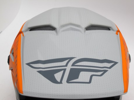 Шлем детский кроссовый FLY RACING KINETIC STRAIGHT EDGE оранжевый/серый матовый (16080384524932)