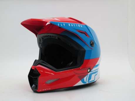 Шлем детский (кроссовый) FLY RACING KINETIC STRAIGHT EDGE красный/белый/синий (16081101830565)