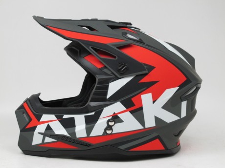 Шлем кроссовый Ataki JK801 Rampage красный/серый матовый (16081319881472)