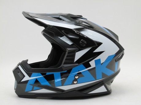Шлем кроссовый Ataki JK801 Rampage серый/синий глянцевый (16081322644669)