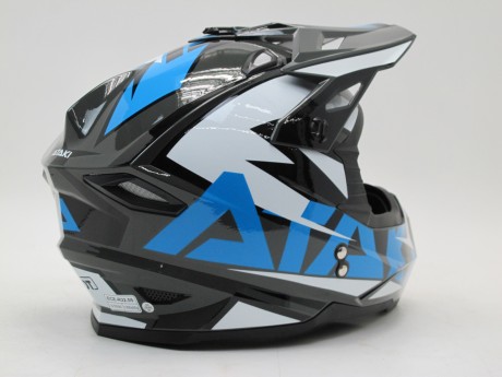 Шлем кроссовый Ataki JK801 Rampage серый/синий глянцевый (16081322657213)