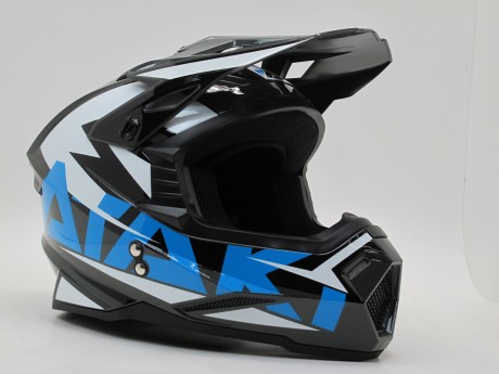 Шлем кроссовый Ataki JK801 Rampage серый/синий глянцевый (160813226603)