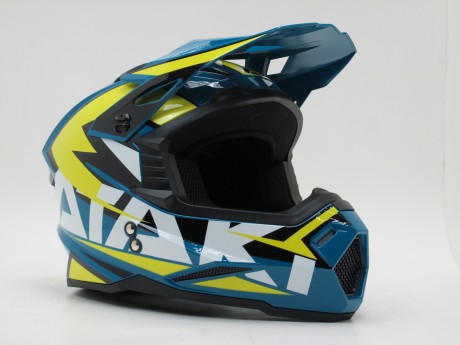 Шлем кроссовый Ataki JK801 Rampage синий/желтый глянцевый (16081323378916)