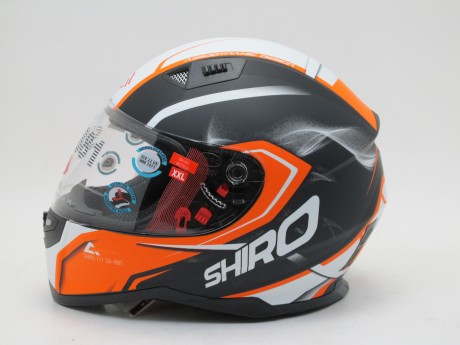 Шлем интеграл SHIRO SH-881 MOTEGI черный/оранжевый (16088313561022)