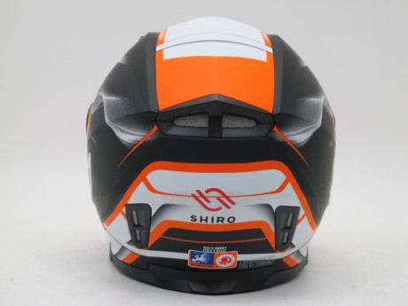 Шлем интеграл SHIRO SH-881 MOTEGI черный/оранжевый (16088313565594)