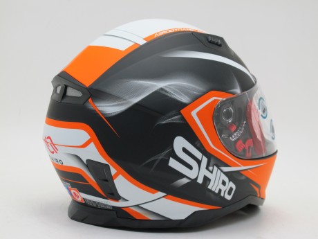 Шлем интеграл SHIRO SH-881 MOTEGI черный/оранжевый (16088313567526)