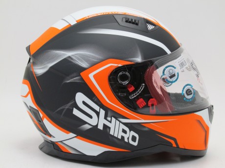 Шлем интеграл SHIRO SH-881 MOTEGI черный/оранжевый (16088313569272)