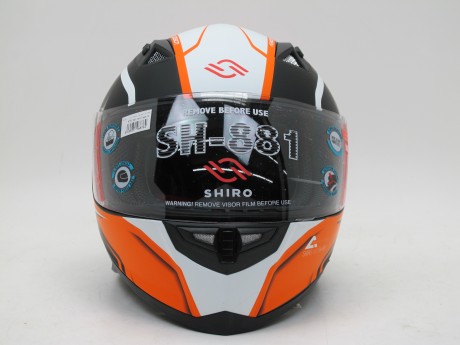 Шлем интеграл SHIRO SH-881 MOTEGI черный/оранжевый (16088313573505)