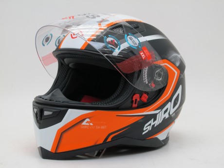 Шлем интеграл SHIRO SH-881 MOTEGI черный/оранжевый (16088313759081)