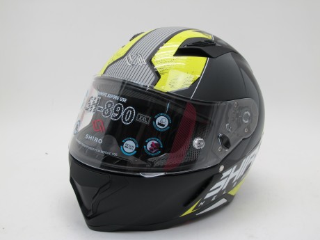 Шлем интеграл SHIRO SH-890 INFINITY+(Пинлок) black/fluor/yellow (16088875002178)
