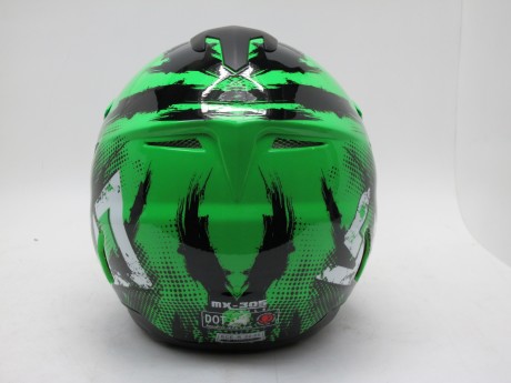 Шлем кросс SHIRO MX-305 SILS black/green (16088873821758)