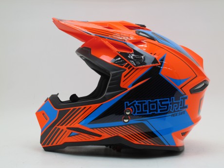Шлем KIOSHI Holeshot 801 Оранжевый/синий (16122624663955)