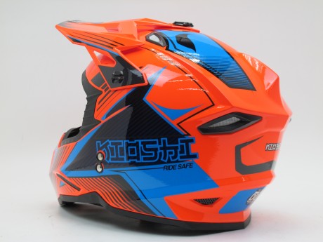 Шлем KIOSHI Holeshot 801 Оранжевый/синий (16122624666287)