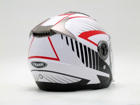Шлем открытый YM-623 "YAMAPA", бело-красный (16182402784089)
