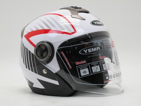 Шлем открытый YM-623 "YAMAPA", бело-красный (16182402787398)