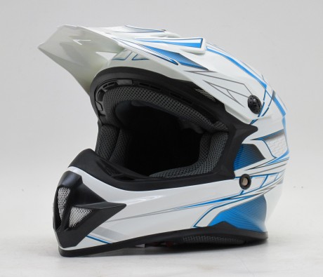 Детский кроссовый шлем ATAKI SC-15 Rift White Gloss/Blue (16221250203567)