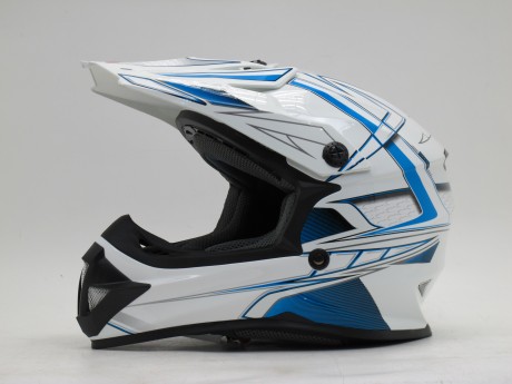 Детский кроссовый шлем ATAKI SC-15 Rift White Gloss/Blue (16221250243104)
