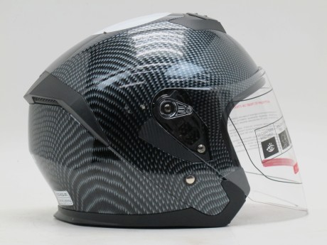 Шлем открытый со стеклом Ataki JK526 Carbon глянцевый черный/серый (16221263566978)