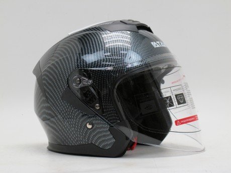 Шлем открытый со стеклом Ataki JK526 Carbon глянцевый черный/серый (16221263688911)
