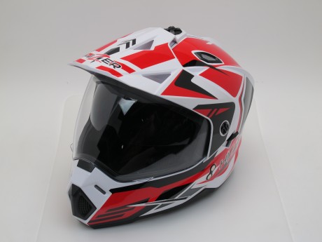 Шлем HIZER J6802 #5 white/red (16228244079975)