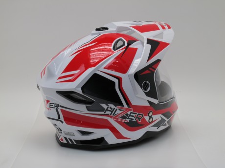 Шлем HIZER J6802 #5 white/red (16228244091451)