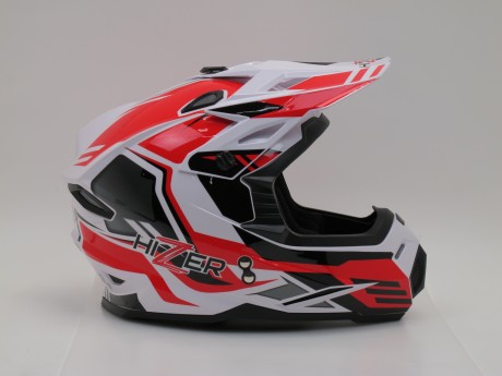 Шлем HIZER J6801 #5 white/red (162282469592)