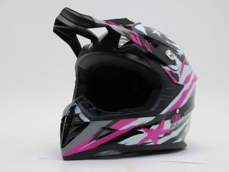 Шлем кроссовый YM-211 "YAMAPA" Black Pink (16249627166529)
