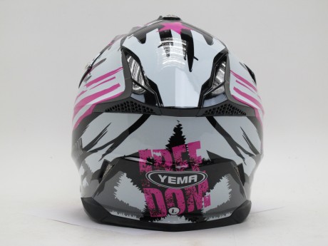 Шлем кроссовый YM-211 "YAMAPA" Black Pink (16249627269267)