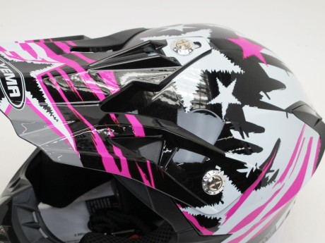 Шлем кроссовый YM-211 "YAMAPA" Black Pink (16249627497182)