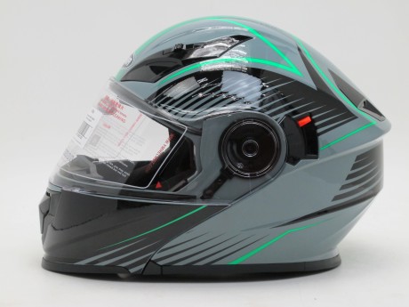 Шлем модуляр YM-927 "YAMAPA" Grey-Green (16247146281505)