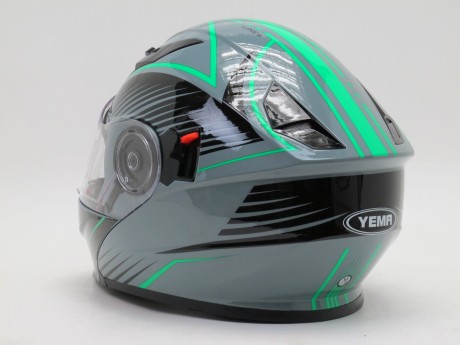 Шлем модуляр YM-927 "YAMAPA" Grey-Green (16247146296755)