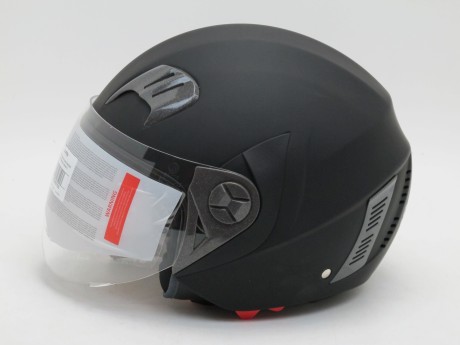 Шлем открытый со стеклом Safelead LX-221 Matt black (16247111706138)