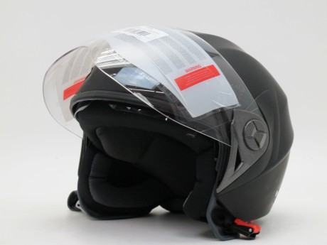 Шлем открытый со стеклом Safelead LX-221 Matt black (16247111898591)