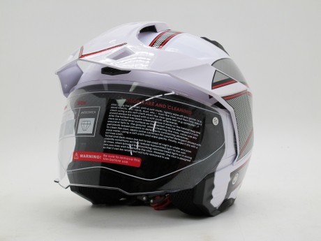 Шлем Cobra открытый со стеклом JK521 белый с серым (16247223215273)