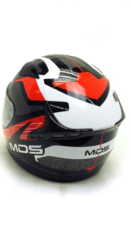 Шлем MDS M13 COMBAT BLACK/WHITE/RED (16298019695493)