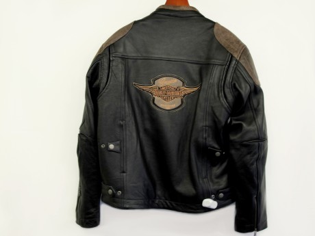 Куртка H-D Triple Vent System Trostel Leather Jacket Black/Brown (1633532039167)