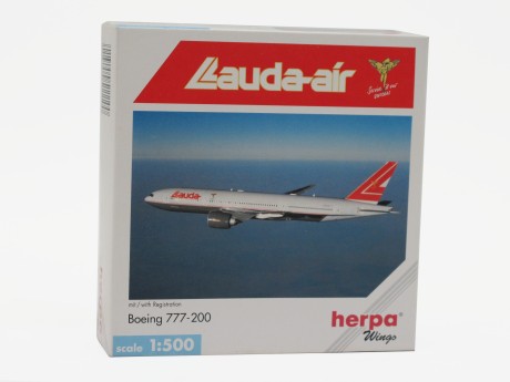 Модель самолёта Herpa Lauda-Air Boeing 777-200 (16342066120559)