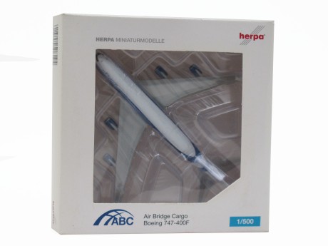 Модель самолёта Herpa Boeing 747-400F AirBridgeCargo (16346486714253)