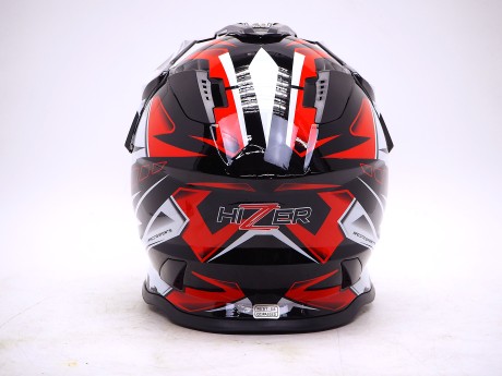 Шлем HIZER B6197 #3 black/red/white (16360985627676)