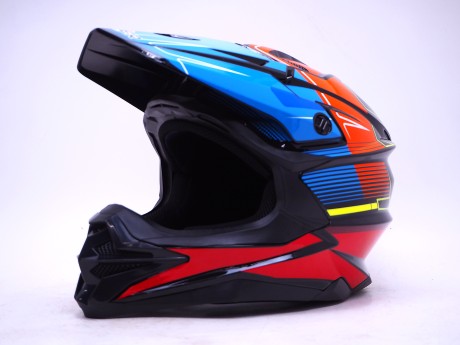 Шлем HIZER J6803 #3 Black/Blue/Orange (16361039818459)