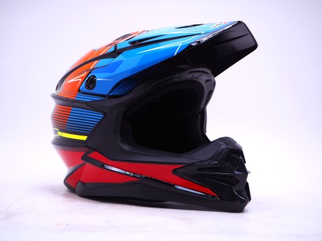 Шлем HIZER J6803 #3 Black/Blue/Orange (16361039828767)