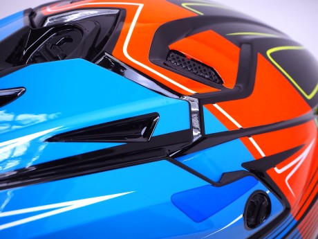 Шлем HIZER J6803 #3 Black/Blue/Orange (16361039843935)